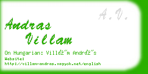 andras villam business card